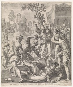 Stoning of the Apostle Paul by Johann Sadeler (I)