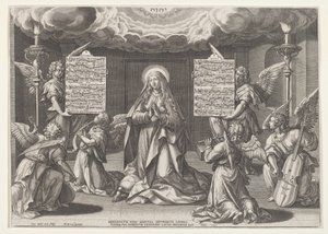Magnificat: The Virgin Surrounded by Music-Making Angels, 1585 by Johann Sadeler I