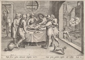 Preparation for the Passover by Johann Sadeler I