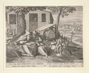 Saints Romualdus and Marinus (from Oraculum Anachoreticum, 20) by Johann Sadeler I