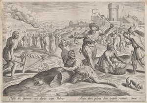 The Taskmaster of the Pharaoh Beating the Israelites by Johann Sadeler I