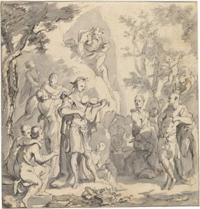 The Contest between Apollo and Pan before King Midas by Johann Spillenberger