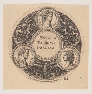 Immodica Ira Gignit Insaniam, Design for Interiors of Tazze by Johann Theodor de Bry