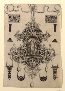 Plate 4, from a Series of Eight Pendant Designs with the Cardinal Virtues by Johann Theodor de Bry