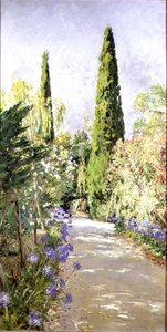 Corfu: Cypress Trees and Oleander by Johann Viktor Krämer