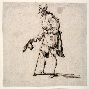 Country Man Standing and Doffing his Cap by Johann Wilhelm Baur