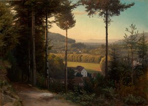 The Oostal with View of the Rhine Plain and the Vosges, Evening by Johann Wilhelm Schirmer