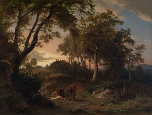 The Evening, The Rescue of the Injured Wanderer by the Good Samaritan by Johann Wilhelm Schirmer