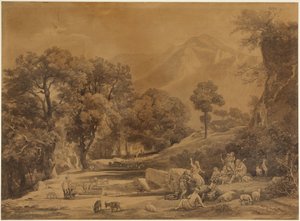 The First Sermon in the Tribe of Seth before Shepherds in the Mountains (Genesis 4:26) by Johann Wilhelm Schirmer