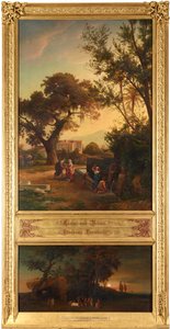Eliezer and Rebecca at the Well (above). Burial of Abraham (below). From the Cycle 