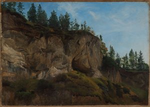 Rock Face in Switzerland by Johann Wilhelm Schirmer