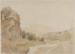 Landscape near Vaison in Southern France by Johann Wilhelm Schirmer