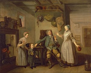 David Garrick and Mary Bradshaw in The Farmers Return by David Garrick, c.1762