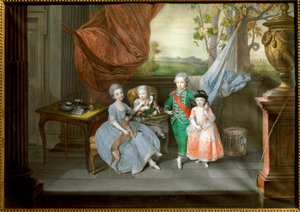 Portrait of Louis I of Etruria, with his sisters Caroline, Marie Antoinette and Charlotte, c.1780