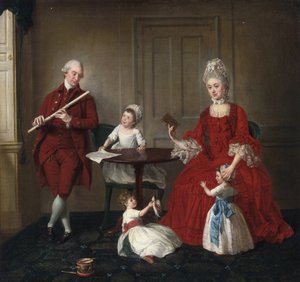Rococo: Portrait of Mr. And Mrs. James Blew And Their Three Children In An Elegant Interior