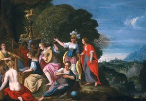 Athene and the Nine Muses at the Wells of Hipokrene