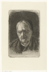 Head of an Old Woman with a Black Cap and Cloth Over Her Shoulders