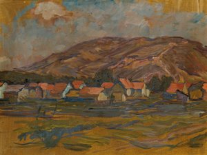 Landscape with Houses and Mountain