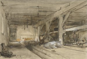 Stable Interior by Johannes Bosboom