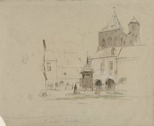 Study of the Square at S. Maria im Kapitol in Cologne by Johannes Bosboom