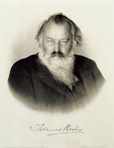Engraved Portrait of Johannes Brahms by Johannes Brahms