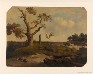Landscape with Train in the Distance by Johannes Franciscus Hoppenbrouwers (signed by artist)