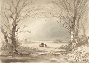 A Winter Landscape by Johannes Franciscus Hoppenbrouwers
