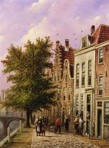 A Canal Scene in Germany by Johannes Franciscus Spohler