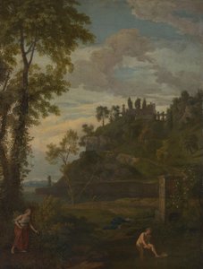Arcadian Landscape with Salmacis and Hermaphroditus by Johannes Glauber