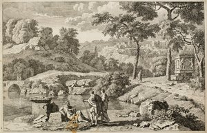 Arcadian Landscape with Ruins by Johannes Glauber