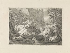 View of a Waterfall (Landscapes in the Chartreuse Mountains) by Johannes Glauber