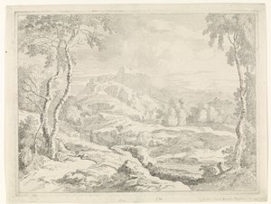 Landscape with Shepherds (Landscapes after Gaspar Poussin) by Johannes Glauber