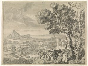 Landscape with Ravine and Waterfall