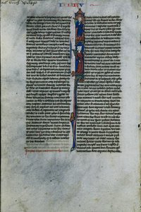 Initial I with Elimelech and Naomi: Leaf from a Latin Bible (1 of 2 Excised Leaves) by Johannes Grusch Atelier