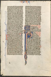 Leaf from a Latin Bible: Initial P with St. Paul Holding a Sword by Johannes Grusch Atelier