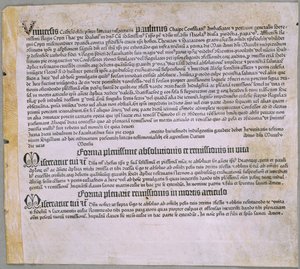 Indulgence Letter (for the expedition against the Turks and the defense of Cyprus), (Mainz, Johannes Gutenberg, 1455)