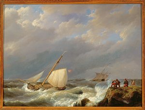 Vessels on a Lee Shore in a Gale of Wind, 1844 by Johannes Hermann Barend Koekkoek