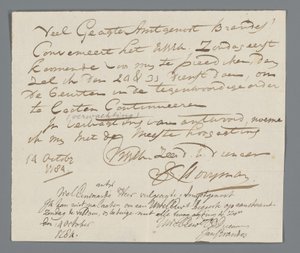 Letter from Rev. Hooyman to Jan Brandes by Johannes Hooyman