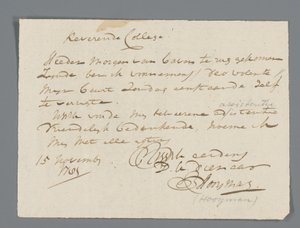 Letter from Rev. Hooyman to Jan Brandes by Johannes Hooyman