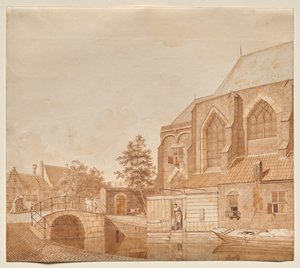 A View of the Nieuwe Kerk, Delft by Johannes Huibert Prins