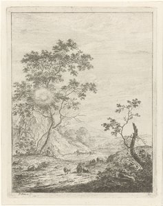 Mountainous Landscape with Shepherd and Cattle by Johannes Janson
