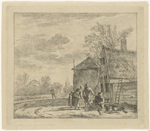 Landscape with Farmhouse and Hay Barn by Johannes Janson