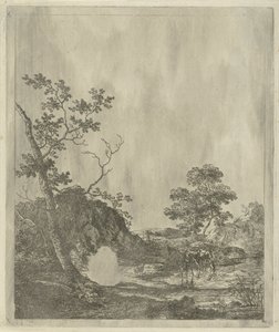Landscape with Cattle in River by Johannes Janson