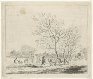 Winter Landscape with Cows and Skaters (series title: The Twelve Months)
