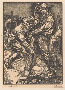 Construction Workers Piling by Johannes Josephus Aarts (signed by artist)