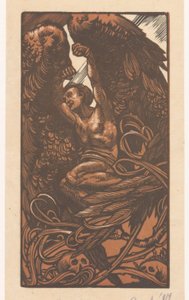 Winged Woman with Skulls by Johannes Josephus Aarts (signed by artist)