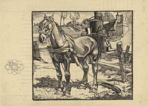Workhorse Resting by a Pile Driver