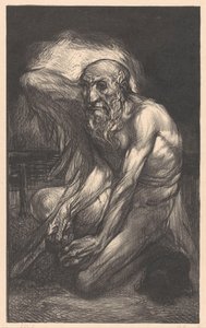 Seated Bearded Man with Wings by Johannes Josephus Aarts