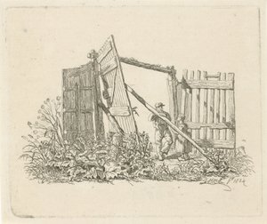 Two Figures by an Open Gate