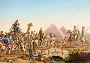 Prince Albert of Prussia with His Entourage Touring the Pyramids at Giza